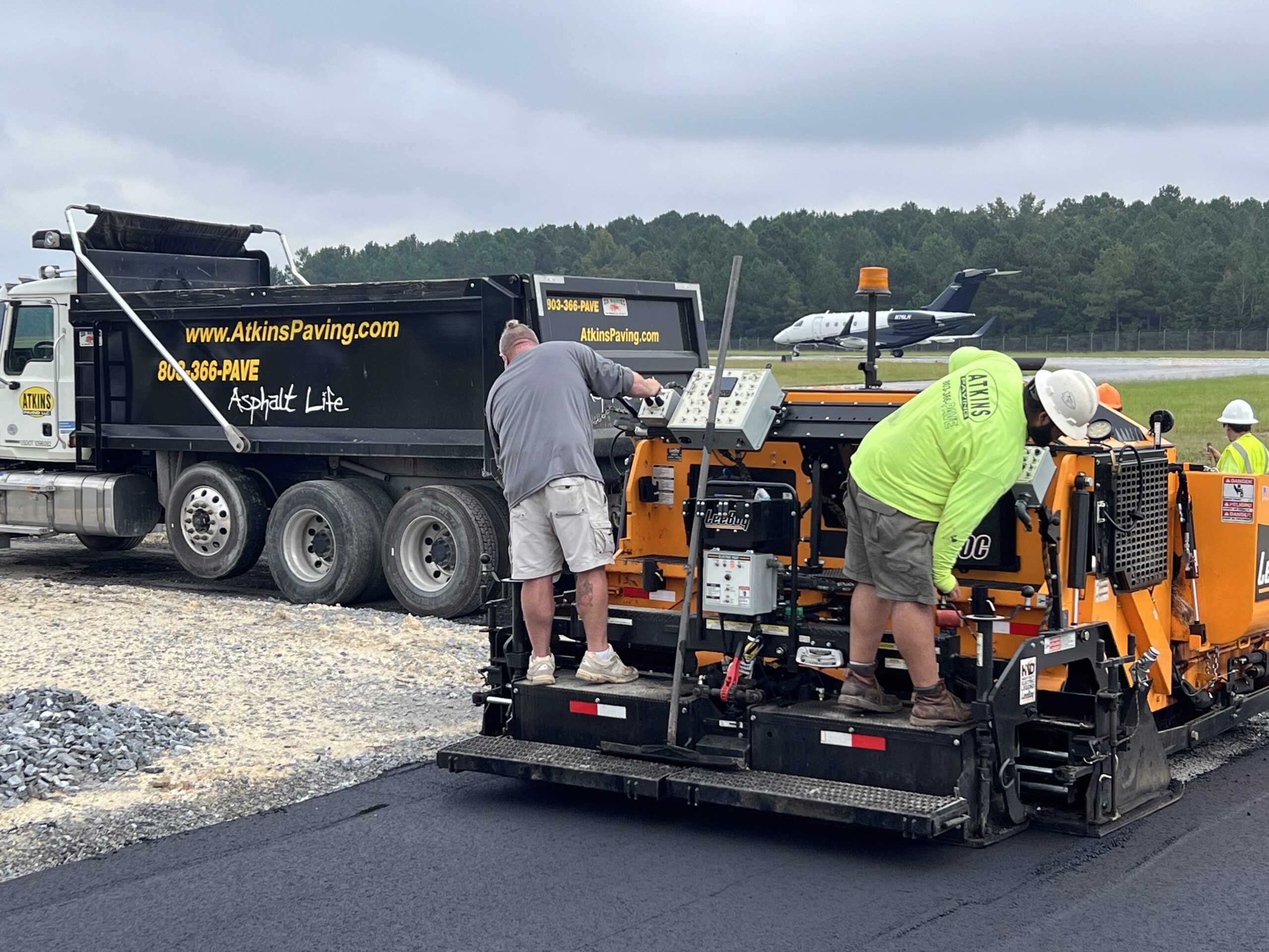 Freshly sealcoated asphalt surface